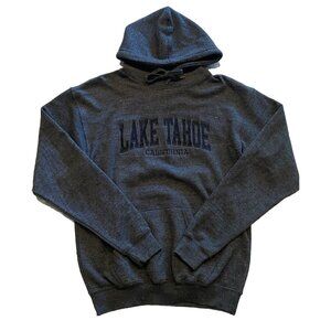 Lake Tahoe California Pullover Hoodie Unisex Size Medium Gray Knit Great Lakes